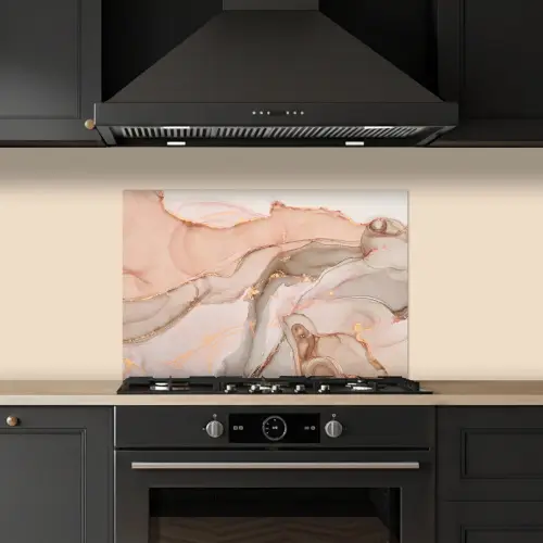Marmer - Roze - Rosé keuken achterwand spatscherm klein -sfeer1