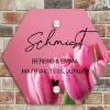 Roze tulpen - Sierlijk Naambord Hexagon klein -sfeer2