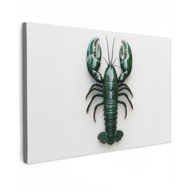 Kreeft - Glossier - Groen - Wit canvas 2cm klein -z3d