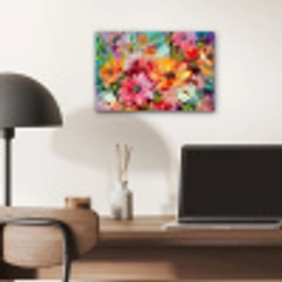 Bloemen - Kleurrijk - Kunst - Olieverf aluminium wit klein -sfeer5