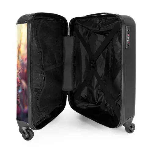 Vlinder flowers Koffer - NBS - Handbagage middel -binnenkant
