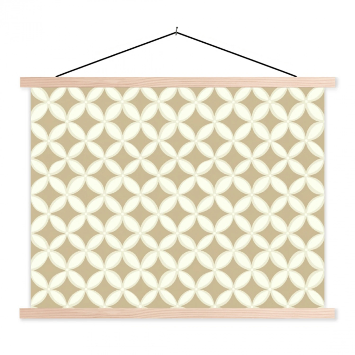 Symmetrisch - Motief - Beige textielposter latten blank klein 122 -3d