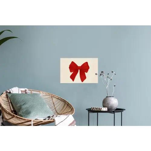 Strik - Symmetrisch - Rood - Lint Muursticker klein -plant