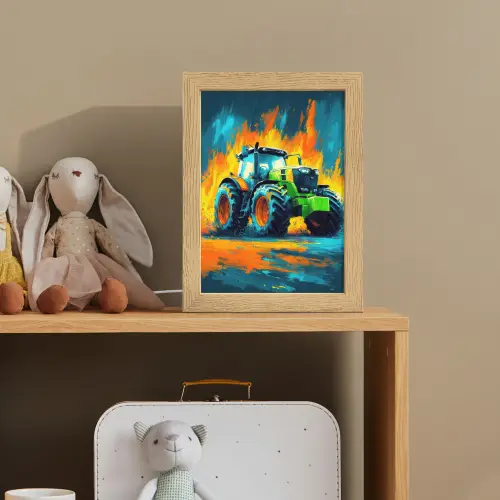 Abstract - Tractor - Groen Light Box met kabel klein -sfeer2_kind