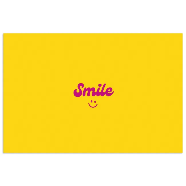 Poster - Smile - Geel - Roze