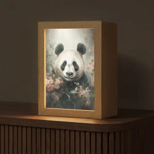 Panda - Dieren - Bloemen - Planten Light Box met kabel (Tafellamp) klein -z3d_website