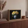Geel - Tulpen - Vaas - Bloemen Light Box met batterij (Wandlamp) middel -sfeer2