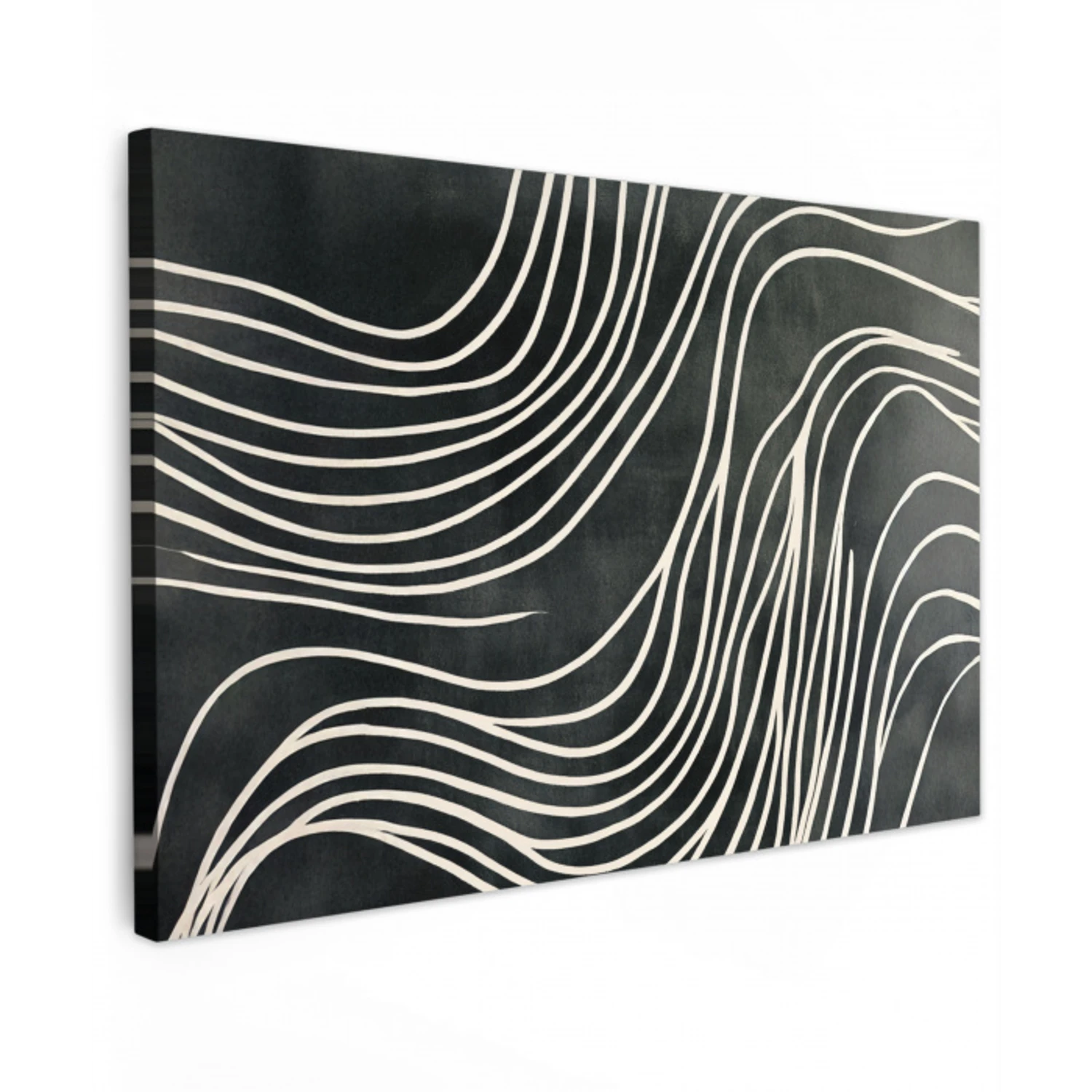 Lijnen - Patroon - Abstract - Wit Tuinposter op houten frame 2 cm dik klein -3d