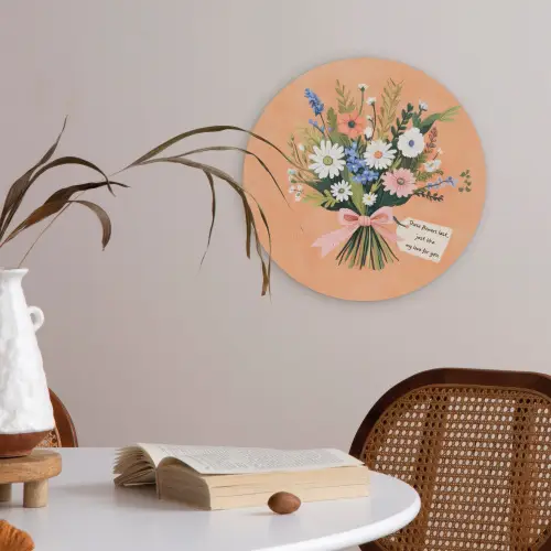 Boeket - Strikje - Quote Akoestische PET Vilt - Rond klein -sfeer3