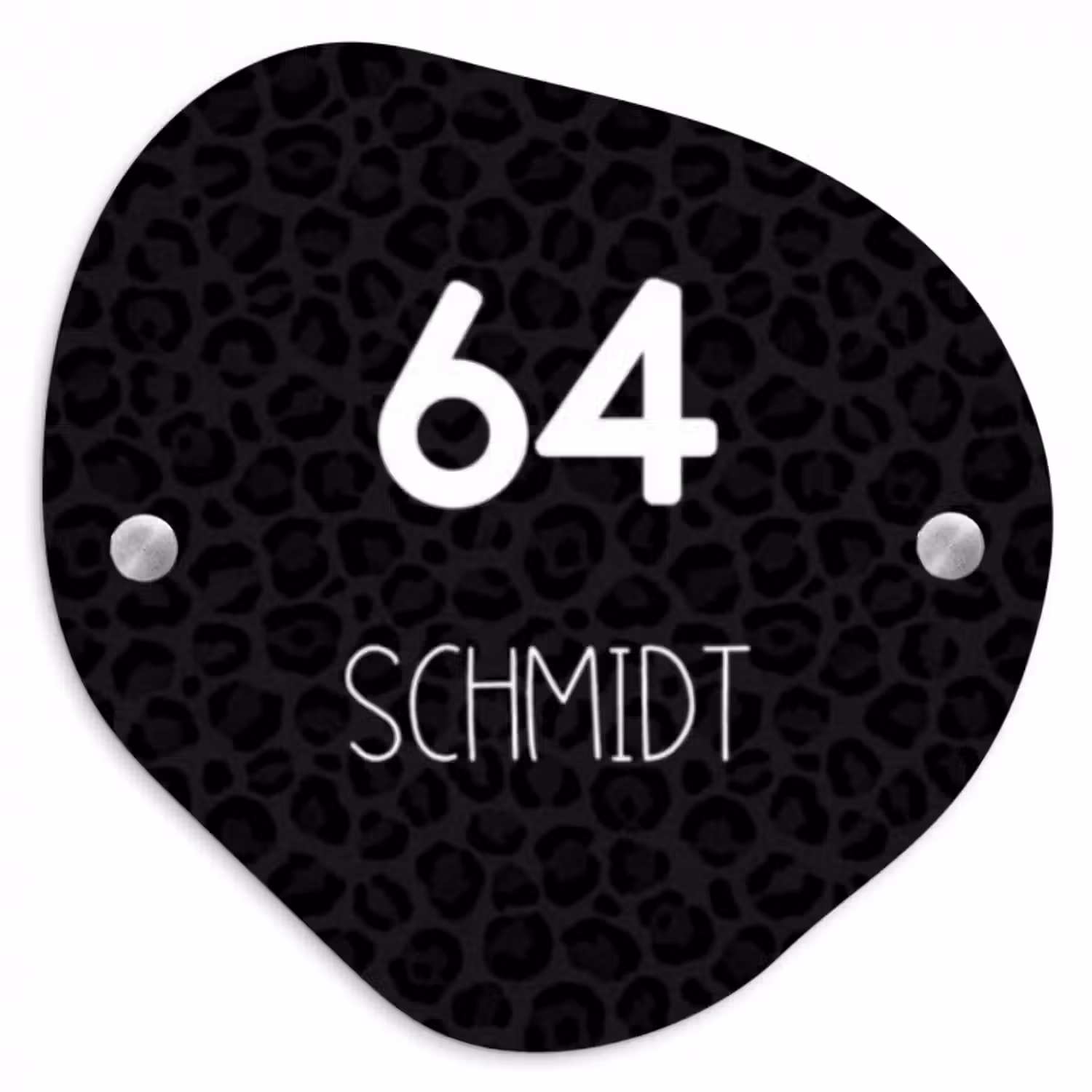 Namensschild Haustür Organisch  - Schwarzer Panther Druck - Modern