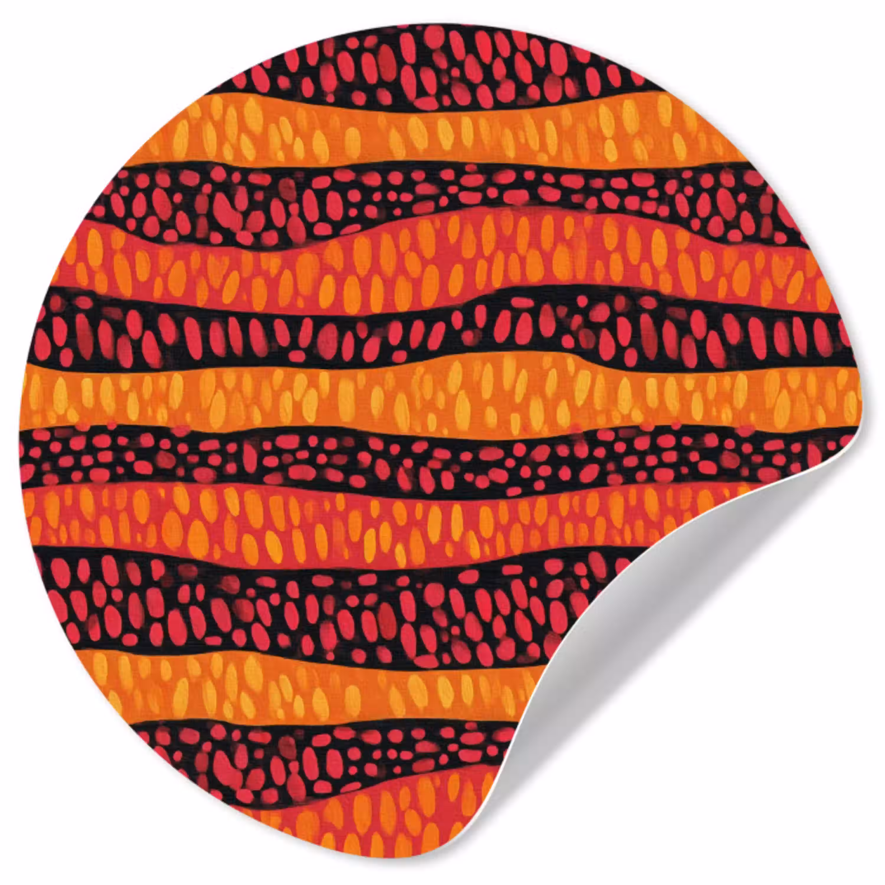 Oranje - Roze - Expressief - Patroon Wandcirkel behangsticker klein 186 -3d