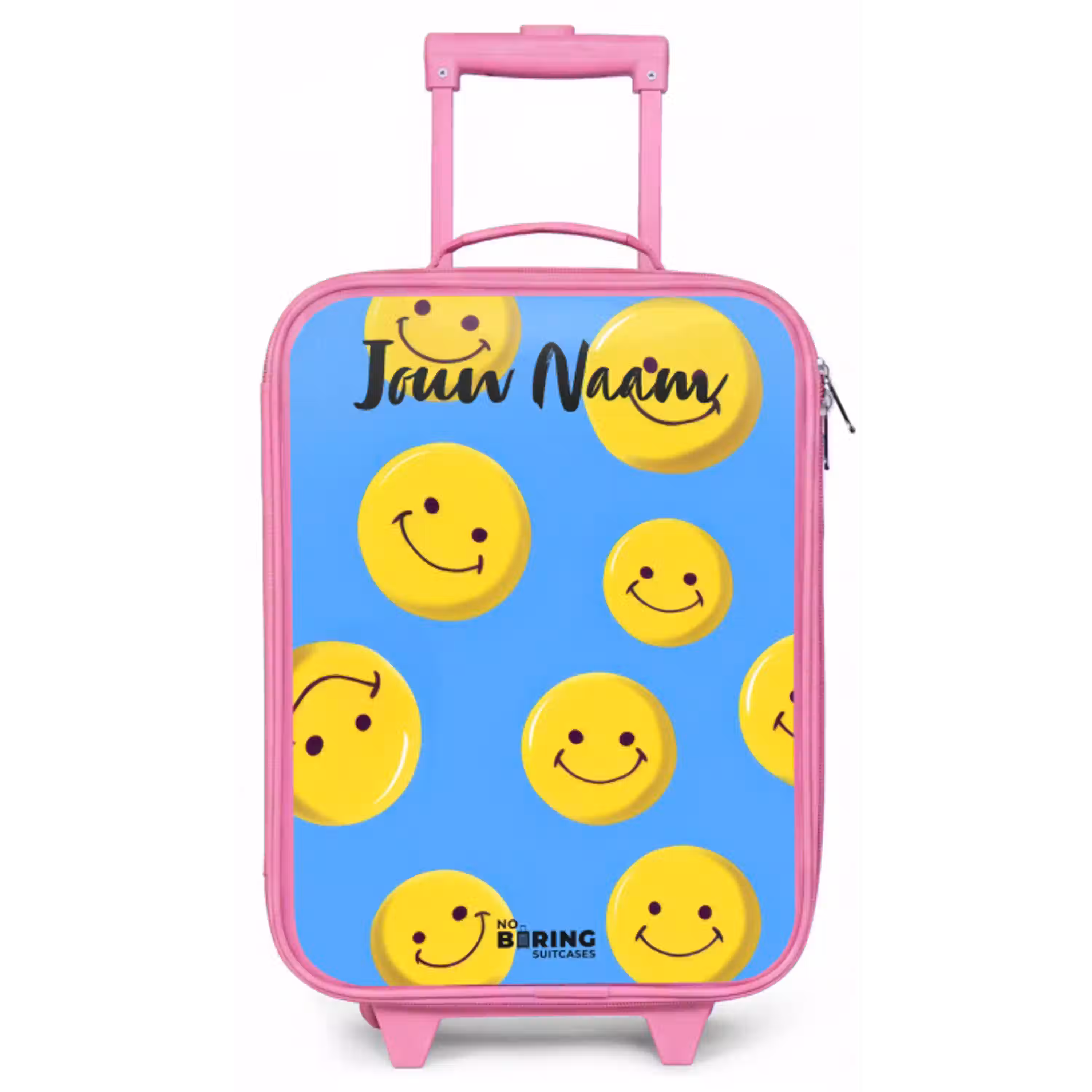 Vrolijke smileyregen Kinderkoffer - Roze klein -zz3dotto