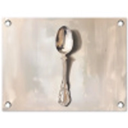Lepel - Verf - Zilver tuinposter los doek klein -3d