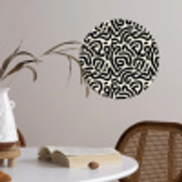 Modern - Abstract - Zwart Wandcirkel behangsticker klein 186 -sfeer3