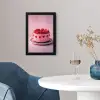 Taart - Hart - Roze fotolijst zwart zonder passe partout klein -sfeer4