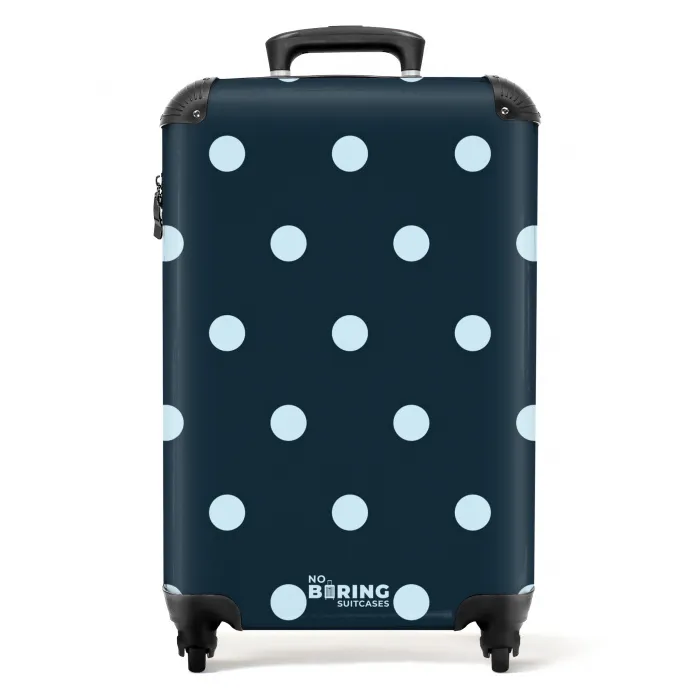 Blauw stippen patroon NBS - Handbagage koffer - Unisex middel -productfoto_recht