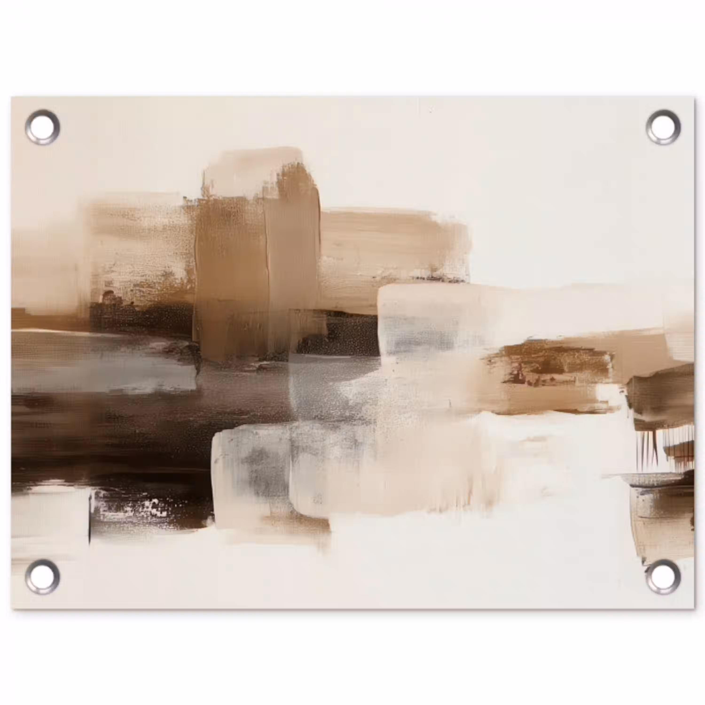 Penseelstreken - Abstract landschap - Rust tuinposter los doek klein -3d