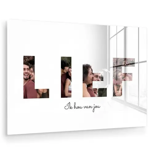 Lief - Lettercollage plexiglas 5mm klein -zzzproduct_nieuw
