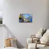 Trap - Huizen - Berglandschap - Zee Tuinposter op houten frame 2 cm dik klein -sfeer1