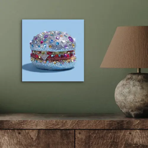 Glitters - Hamburger - Blauw aluminium wit klein -sfeer2