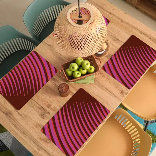 Lijnen - Rood - Beweging Placemat vinyl groot -zzsfeer5_Kitchenyeah-website
