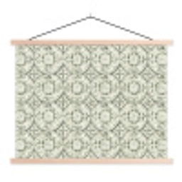 Krulornament - Tegel - Groen textielposter latten blank klein 122 -3d