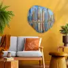 Skyline - Wolkenkrabbers - Water - Blauw Wandcirkel Organisch Plexiglas middel -sfeer4