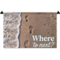 Where to next - Strand - Voetstappen Wandkleed katoen klein -zz3d