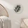 Palmblad - Subtiel - Groen - beige Akoestische PET Vilt - Rond klein -sfeer4