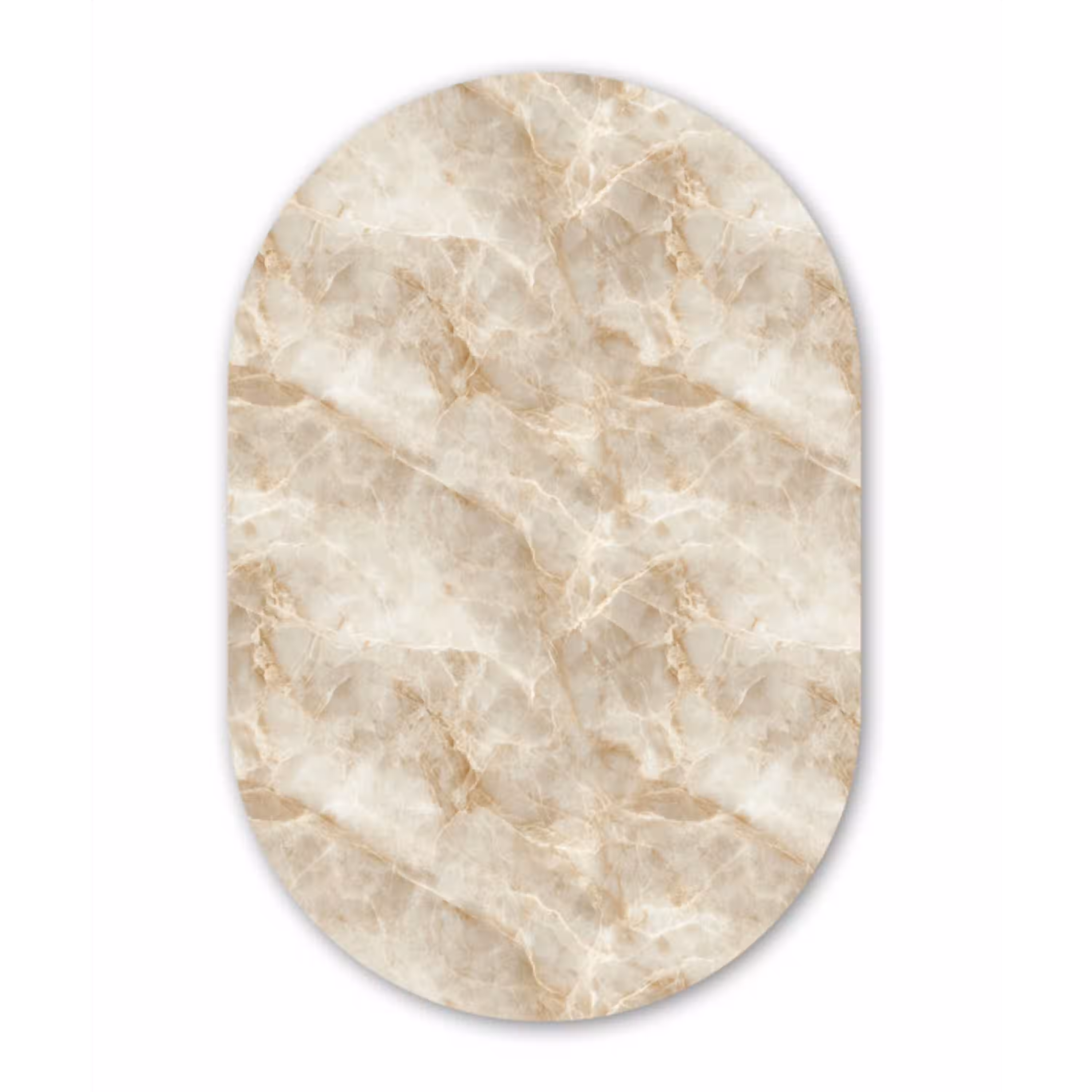 Lichtbeige - Onyx - Subtiel Wandcirkel Ovaal Aluminium middel 839 -3d