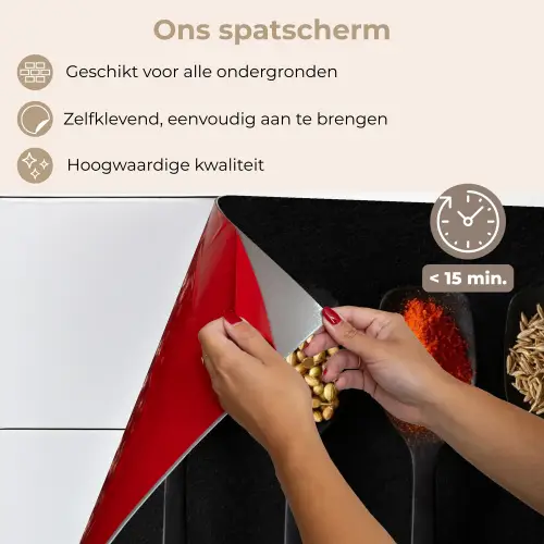 Kleurrijk Kruiden Kwartet keuken achterwand spatscherm klein -spatscherm_NL