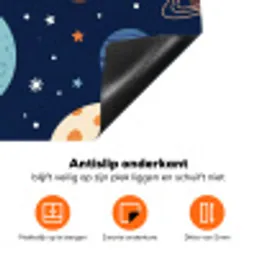 Ruimte - Planeten - Kleurrijk Inductie beschermer vinyl 3mm klein -zzzzzzz-td-onderkant