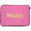 Roze - Groene Bonjour - art-deco laptophoes neopreen klein -zkaufland3dotto