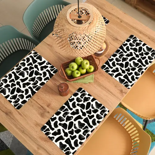 Dierenpatroon - Vlekken - Zwart - Wit Placemat vinyl groot 368 -zzsfeer5_Kitchenyeah-website