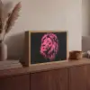 Leeuw - Zwart - Roze - Neon Light Box met batterij (Wandlamp) middel -sfeer2