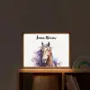 Paard - Dieren - Meisjes - Paars - Bruin Light Box met batterij (Wandlamp kind) middel -sfeer1_kind