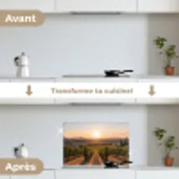 Wijngaard - Zonsondergang - Landschap keuken achterwand spatscherm klein -voor_na_FR