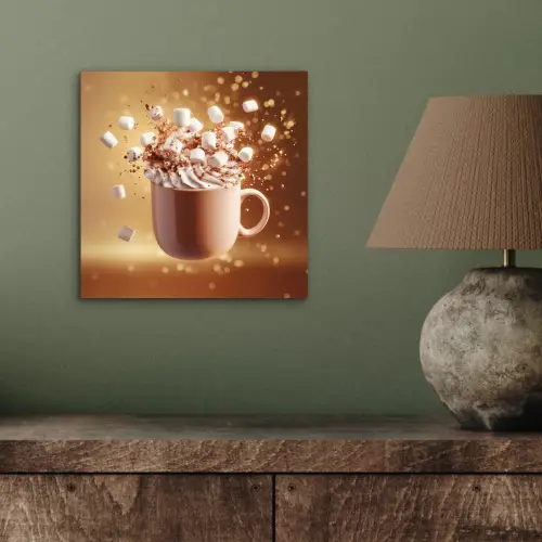 Chocomelk - Drinken - Warm - Bruin aluminium wit klein -sfeer2