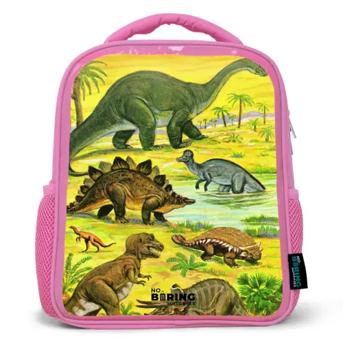 Dino's bij het water Kinderrugzak - Roze middel -3d