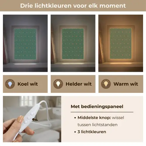 Donkergroen - Modern - Patroon - Goud Light Box met kabel (Tafellamp) klein 925 -USP_lichtkleurNL