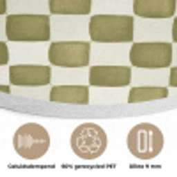 Schaak - Patroon - Groen Akoestische PET Vilt - Rond klein 838 -closeup_NL