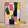 Abstract - Roze - Lappen - Vormen - Geel canvas 2cm klein -sfeer1