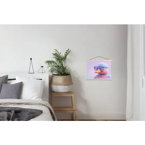 Eend - bril - Pastel textielposter latten blank klein -woonkamer