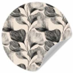 Botanisch - Bladeren - Zwart Wandcirkel behangsticker klein 186 -3d