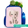 Olifant - Baby - Blosjes - Illustratie Kinderrugzak - Blauw middel -inhoud_NL