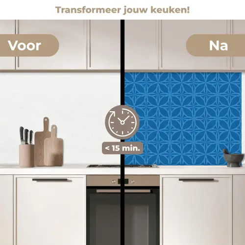Kompas - Blauw - Patronen keuken achterwand 2 middel 871 -voor-na2_NL