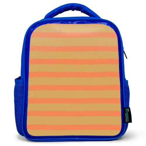 Zee - Rood - Geel - Strepen Kinderrugzak - Blauw middel 862 -3d
