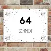Wit met stippen - Modern Naambord Rechthoek middel -sfeer3