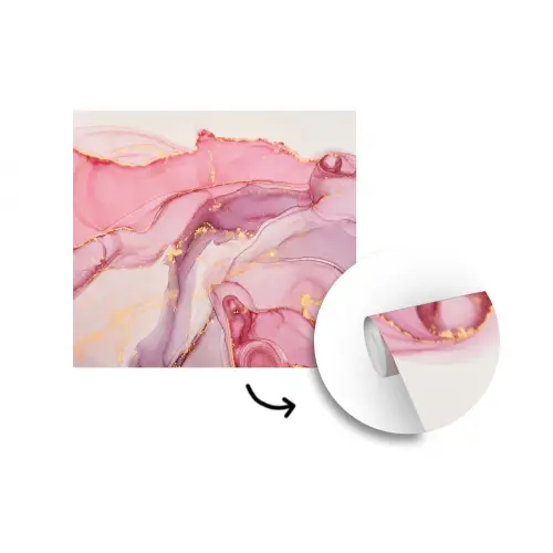 Goud - Marmer - Roze fotobehang vinyl groot -3d