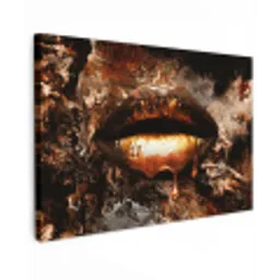 Goud - Lippen - Kunst canvas 2cm klein -z3d